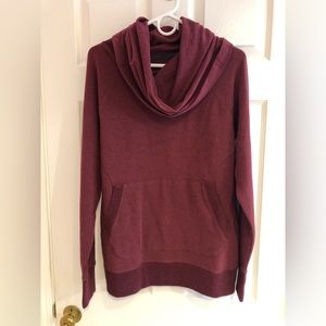 L. L. Bean Cozy Pullover, Cowl Neck, Women’s Size Large, Maroon Color